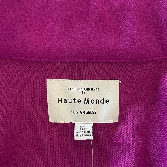 Haute Monde Women’s Button Front Collared Faux Suede Winter Jacket Coat Blazer - Picture 7 of 8